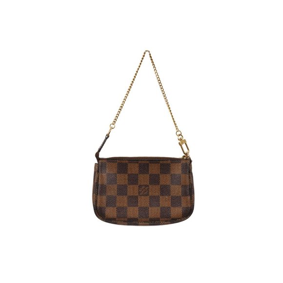 Louis Vuitton LV Damier Ebene Mini Pochette Accessories Brown Canvas Clutch - Picture 5 of 13